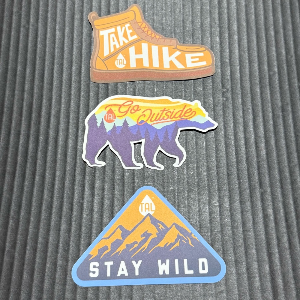 Outdoor Adventure Camping Hiking Vinyl Water Bottle Bumper Window Stickers 3 pc